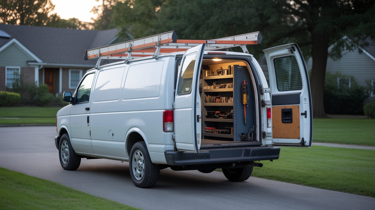 Unmarked service van staged near a property in Southampton